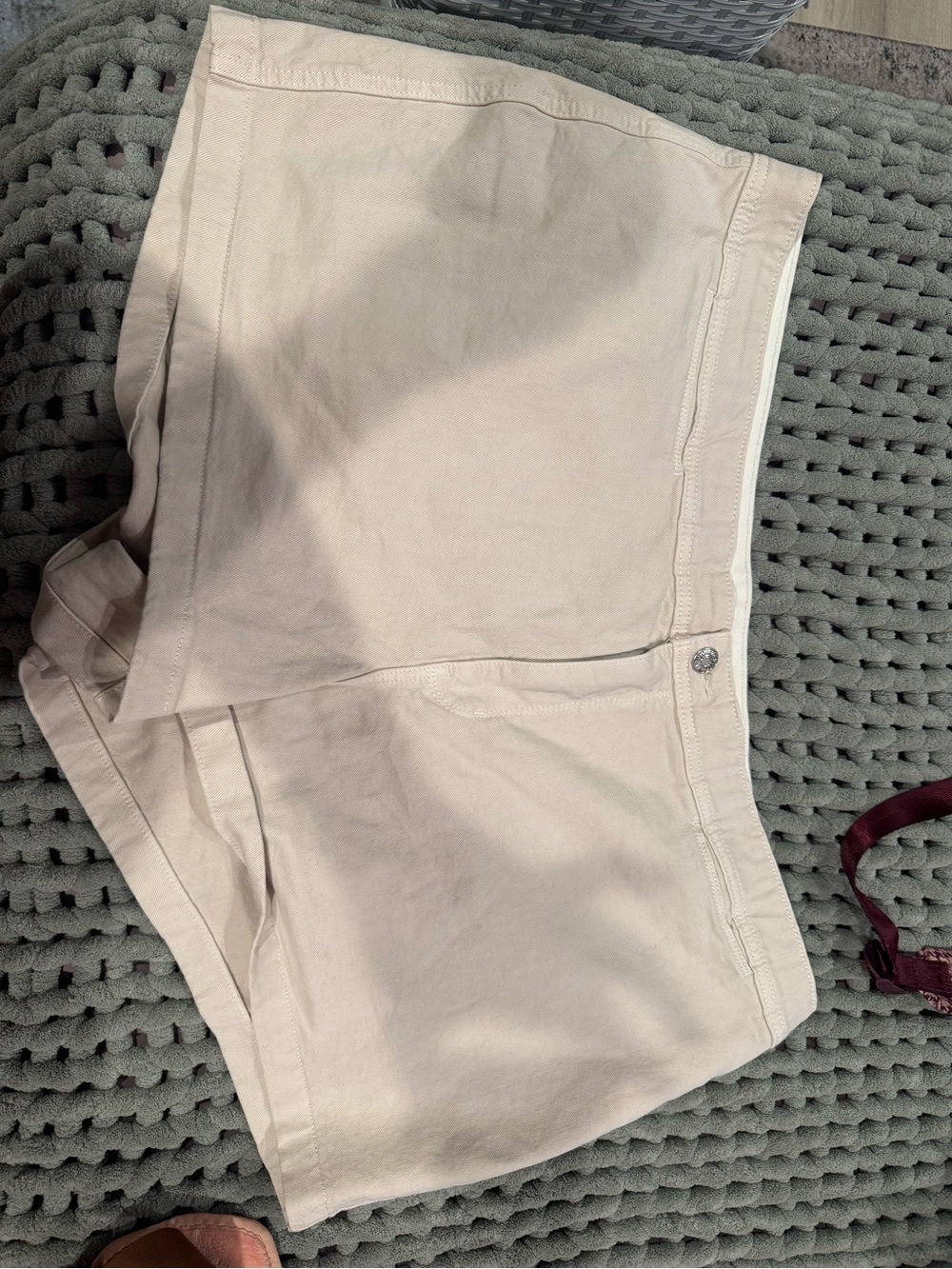 Ava & Viv Light Beige High-Rise Jean Shorts
